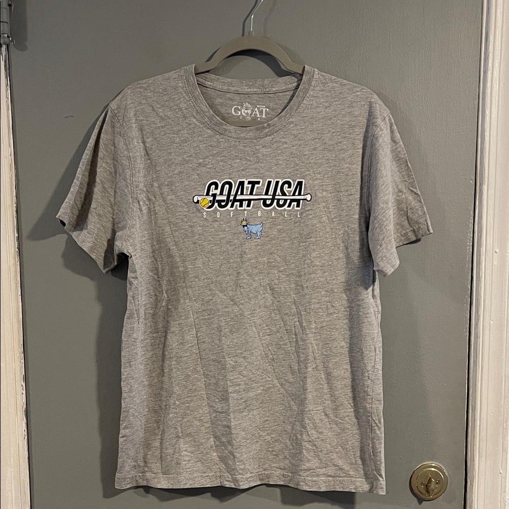 GOAT USA Showtime‎ Softball Gray Short Sleeve Men's Tee Size M